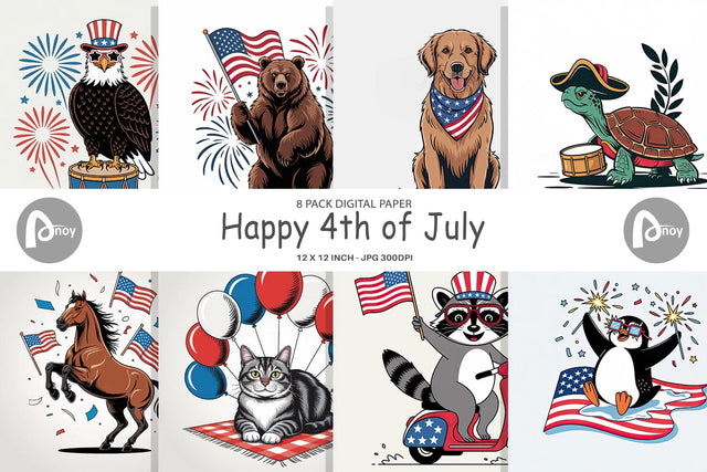 Digital Paper Happy 4th of July Digital Pattern artnoy 