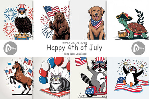 Digital Paper Happy 4th of July Digital Pattern artnoy 
