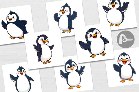 Digital Paper Happy Penguin Digital Pattern artnoy 