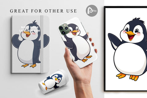 Digital Paper Happy Penguin Digital Pattern artnoy 