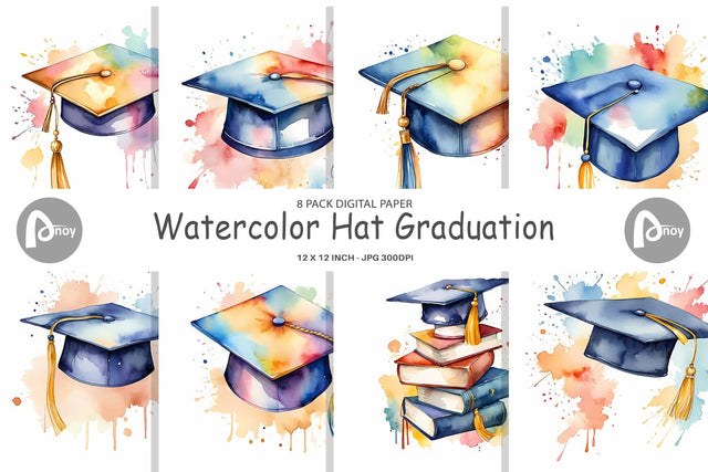 Digital Paper Hat Graduation Sublimation artnoy 
