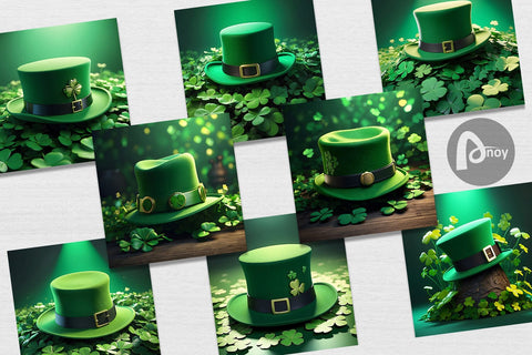 Digital Paper Hat Patrick's Day Digital Pattern artnoy 