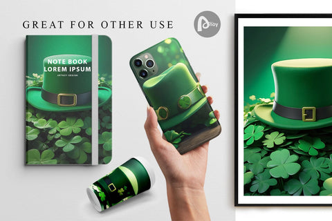 Digital Paper Hat Patrick's Day Digital Pattern artnoy 