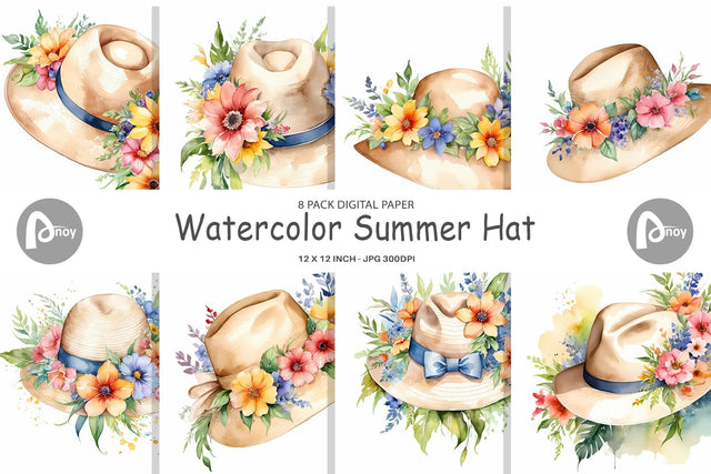 Digital Paper Hat Summer Sublimation artnoy 