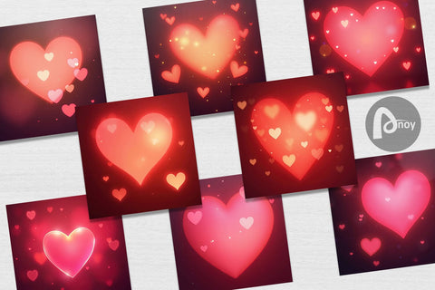 Digital Paper Heart Bokeh Digital Pattern artnoy 