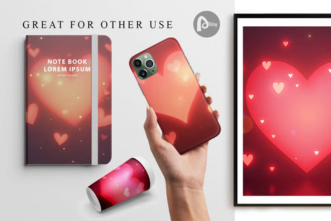 Digital Paper Heart Bokeh Digital Pattern artnoy 