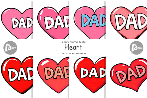 Digital Paper Heart Digital Pattern artnoy 