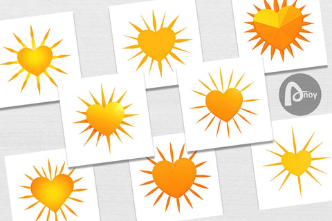 Digital Paper Heart Sun Digital Pattern artnoy 