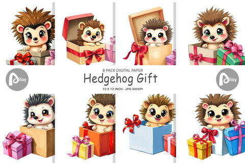 Digital Paper Hedgehog Gift Digital Pattern artnoy 