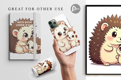 Digital Paper Hedgehog Mother's Day Digital Pattern artnoy 