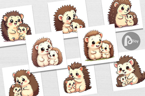 Digital Paper Hedgehog Mother's Day Digital Pattern artnoy 