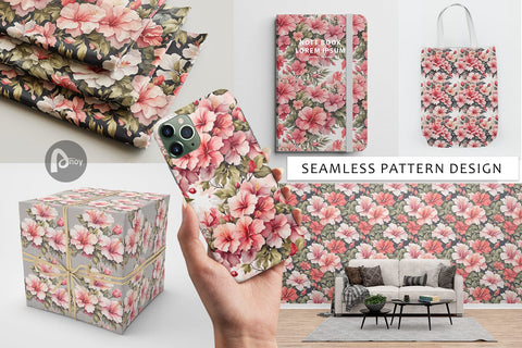 Digital Paper Hibiscus Pattern Digital Pattern artnoy 