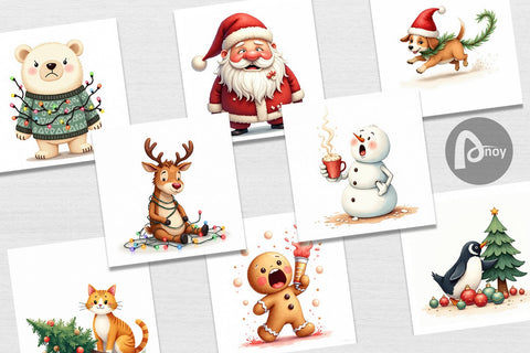 Digital Paper Holiday Chaos Crew Digital Pattern artnoy 