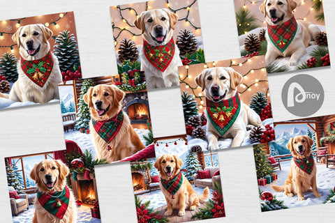 Digital Paper Holiday Dog Christmas Digital Pattern artnoy 