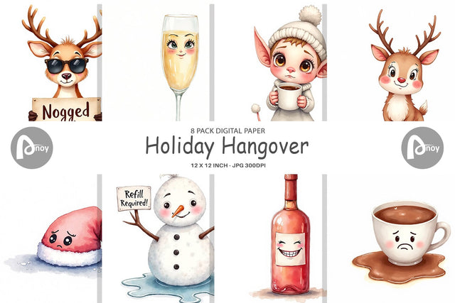 Digital Paper Holiday Hangover Digital Pattern artnoy 