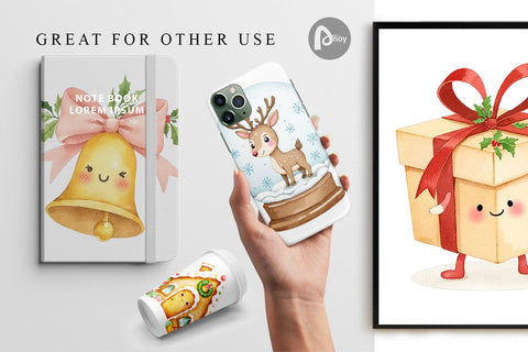 Digital Paper Holiday Pastel Icons Digital Pattern artnoy 