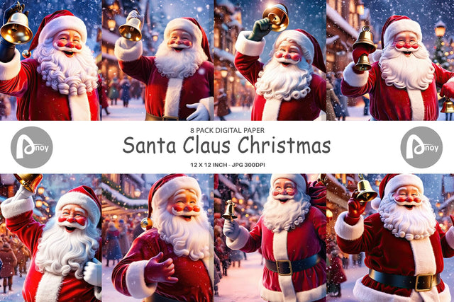 Digital Paper Holiday Santa Claus Digital Pattern artnoy 