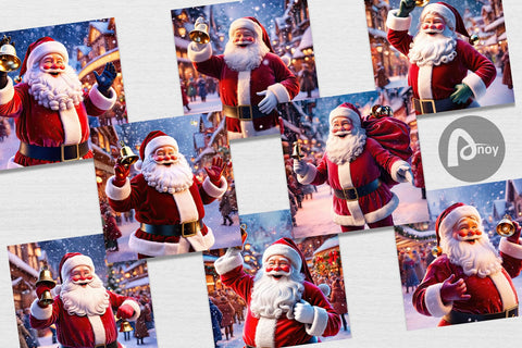 Digital Paper Holiday Santa Claus Digital Pattern artnoy 