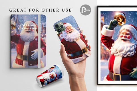 Digital Paper Holiday Santa Claus Digital Pattern artnoy 