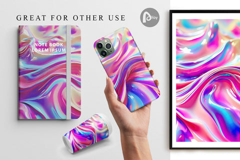 Digital Paper Holographic Metal Foil Digital Pattern artnoy 