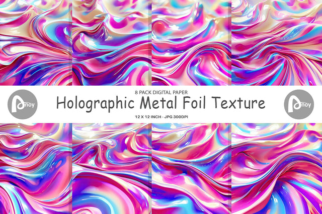Digital Paper Holographic Metal Foil Digital Pattern artnoy 