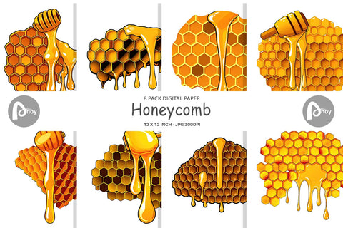 Digital Paper Honeycomb Digital Pattern artnoy 