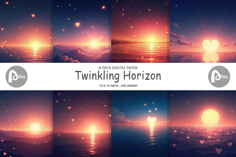 Digital Paper Horizon Digital Pattern artnoy 