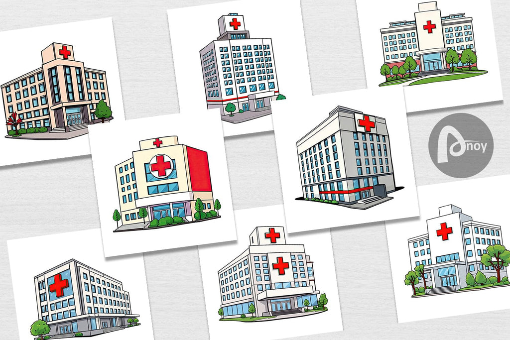 Paper Hostpitail Digital Paper Hospital Building - So Fontsy