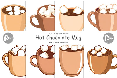 Digital Paper Hot Chocolate Digital Pattern artnoy 
