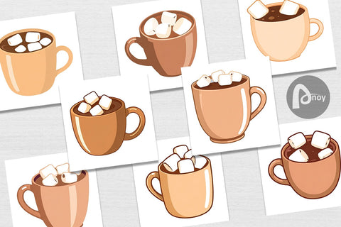 Digital Paper Hot Chocolate Digital Pattern artnoy 