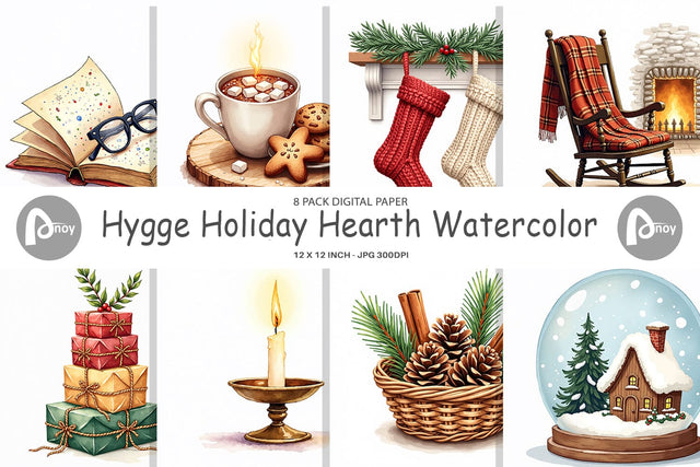 Digital Paper Hygge Holiday Digital Pattern artnoy 