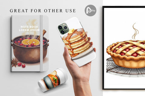 Digital Paper Hygge Winter Kitchen Digital Pattern artnoy 