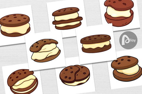 Digital Paper Ice Cream Cookie Digital Pattern artnoy 