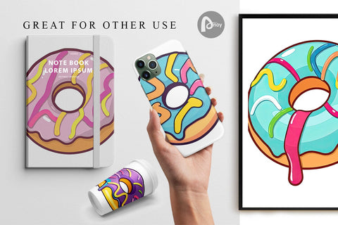 Digital Paper Icing Drizzled Donut Digital Pattern artnoy 