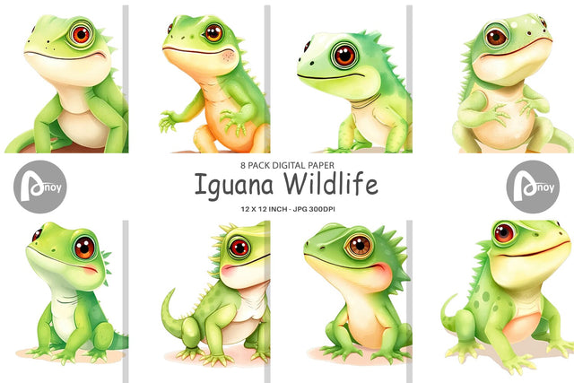 Digital Paper Iguana Wildlife Digital Pattern artnoy 