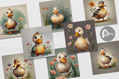 Digital Paper Illustration Duck Digital Pattern artnoy 