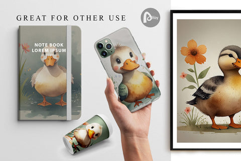 Digital Paper Illustration Duck Digital Pattern artnoy 