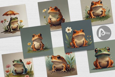 Digital Paper Illustration Frog Digital Pattern artnoy 