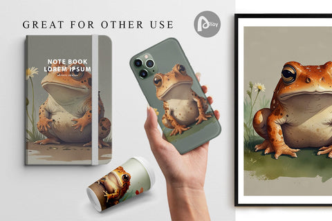 Digital Paper Illustration Frog Digital Pattern artnoy 