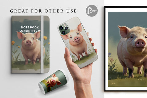 Digital Paper Illustration Pig Digital Pattern artnoy 