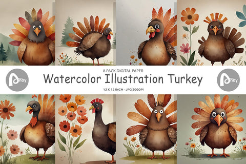 Digital Paper Illustration Turkey Digital Pattern artnoy 