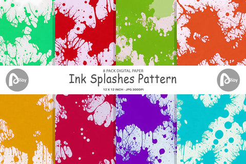 Digital Paper Ink Splashes Pattern Digital Pattern artnoy 