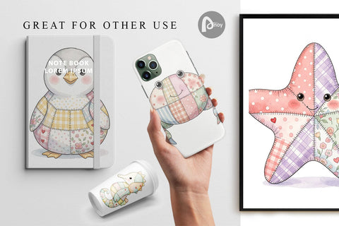 Digital Paper Innocent Beach Patchwork Watercolor Digital Pattern artnoy 