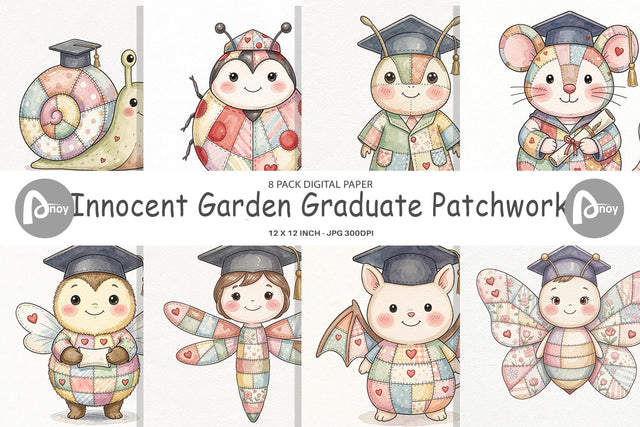 Digital Paper Innocent Garden Graduate Patchwork Digital Pattern artnoy 