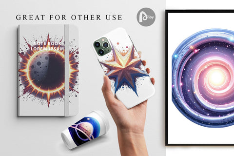 Digital Paper Interstellar Icons Digital Pattern artnoy 