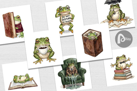 Digital Paper Introvert Frog Dark Academia Watercolor Digital Pattern artnoy 