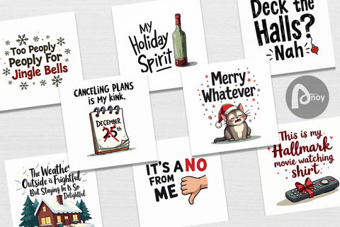 Digital Paper Introvert's Grumpy Christmas Digital Pattern artnoy 