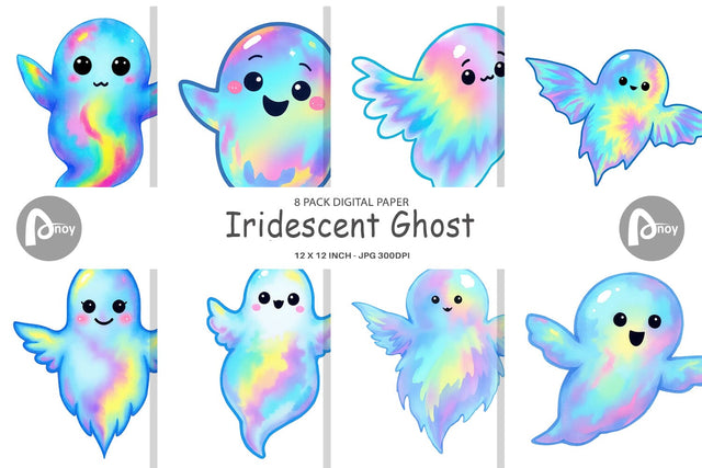 Digital Paper Iridescent Ghost Digital Pattern artnoy 
