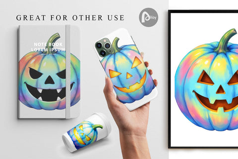 Digital Paper Iridescent Pumpkin Digital Pattern artnoy 