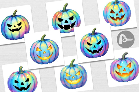 Digital Paper Iridescent Pumpkin Digital Pattern artnoy 